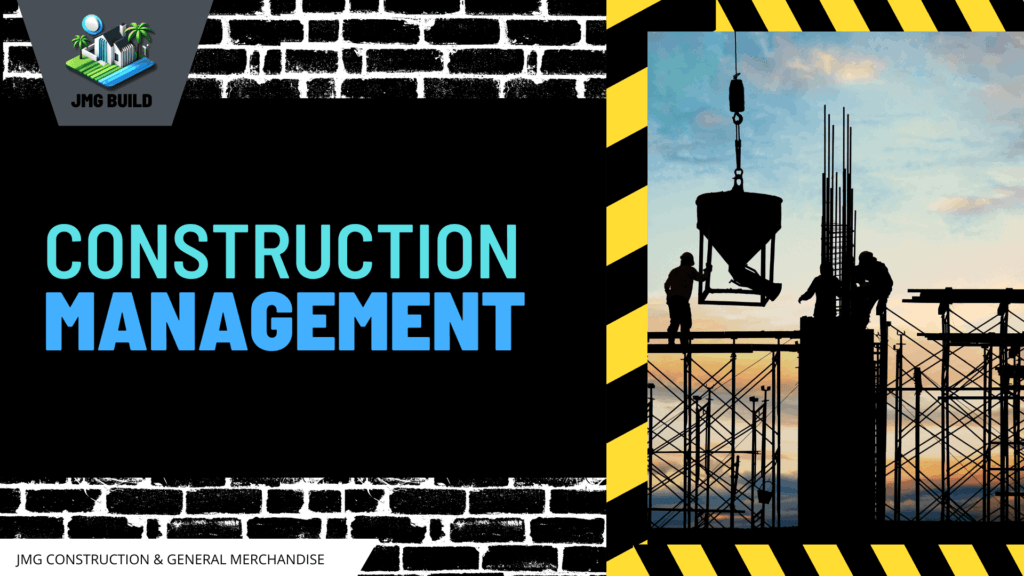 Construction management team overseeing a building project at sunset.