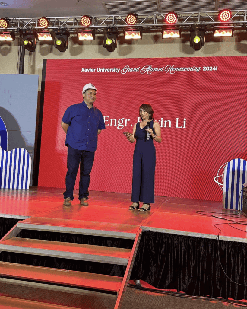 Engr. Erwin li shares a moment on stage during the prize segment of the homecoming event. Xu engineering alumni engr. Erwin li shares a moment on stage during the prize segment of the homecoming event.