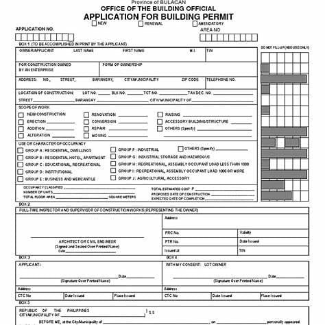 Building permit sheets 4 Building permit sheets sample 4