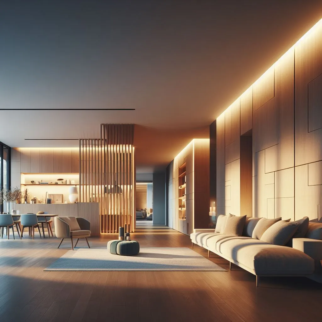Jmg architects: redefining architectural excellence in cagayan de oro, the interior of a modern residential house warm tones and gentle lighting style