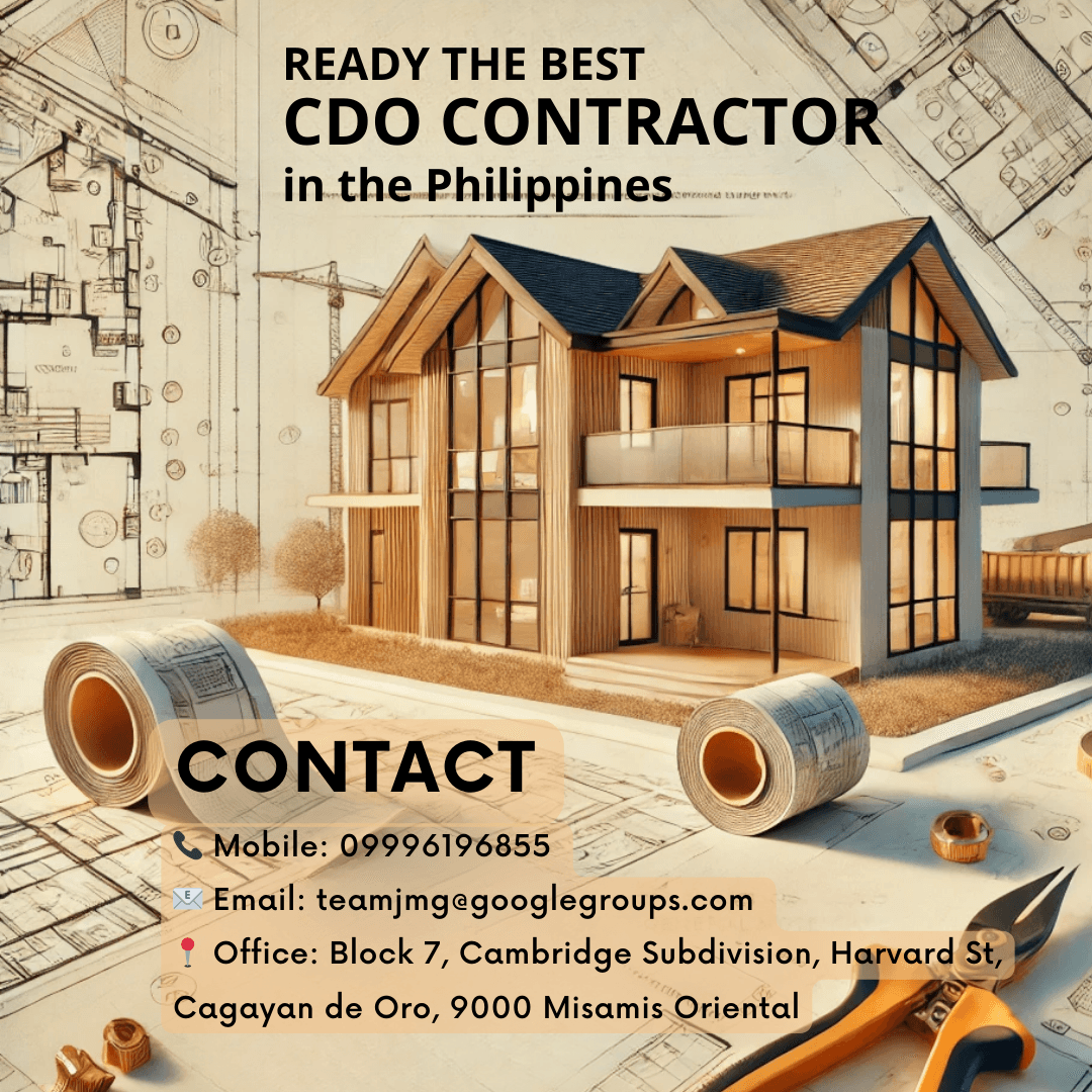 Best cdo contractor: a house under construction with rolls of paper and tools
