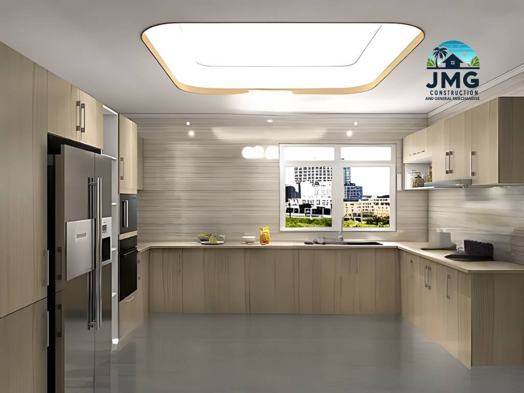 Luxury condo renovation in cagayan de oro featuring a modern, fully-equipped kitchen with high-end cabinetry, quartz countertops, and sleek lighting.
