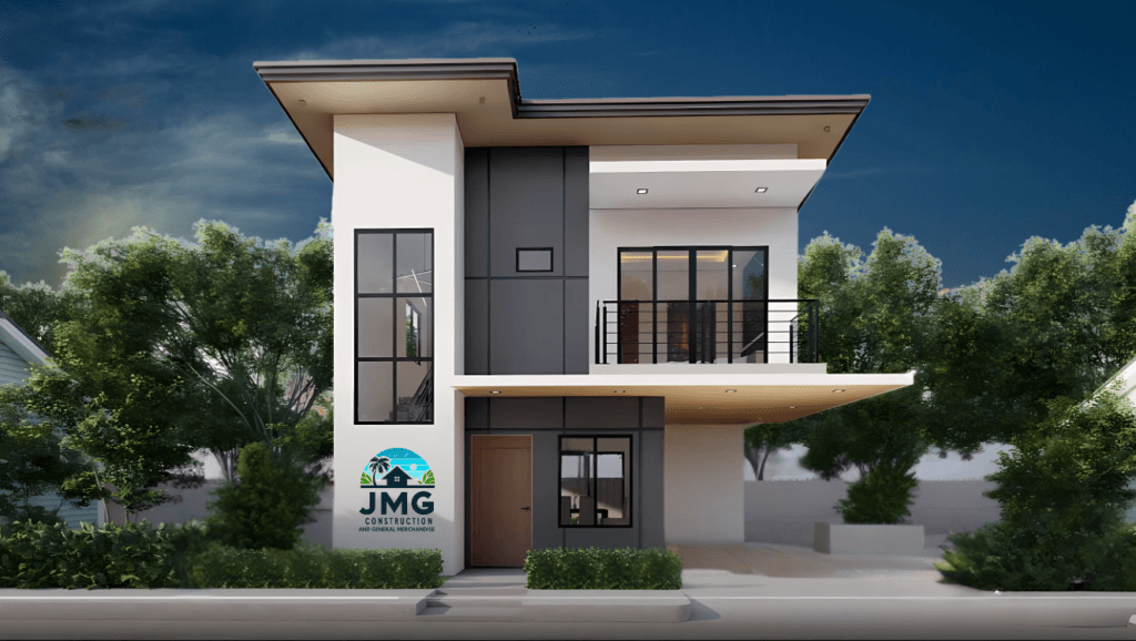 Modern minimalist home design with japanese-scandinavian fusion, featuring clean lines and natural elements.