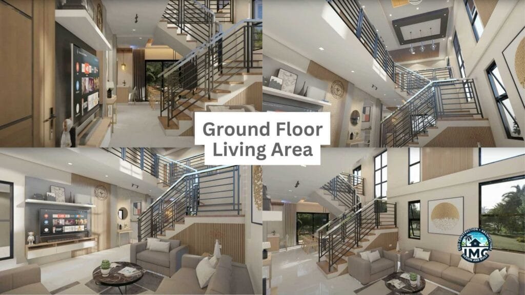 Ground-floor-living-area-modern-house Ground floor area for a modern 2-storey 4-bedroom house in cagayan de oro