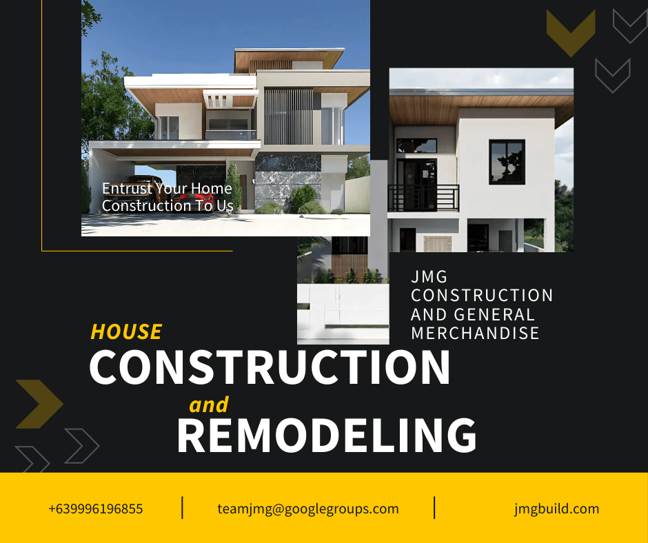 Modern house construction and remodeling services by jmg construction & general merchandise, featuring contemporary home designs.