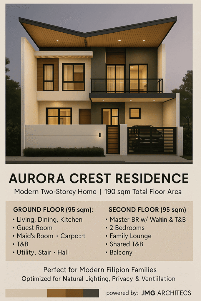 Modern two-storey house design philippines – aurora crest residence exterior view