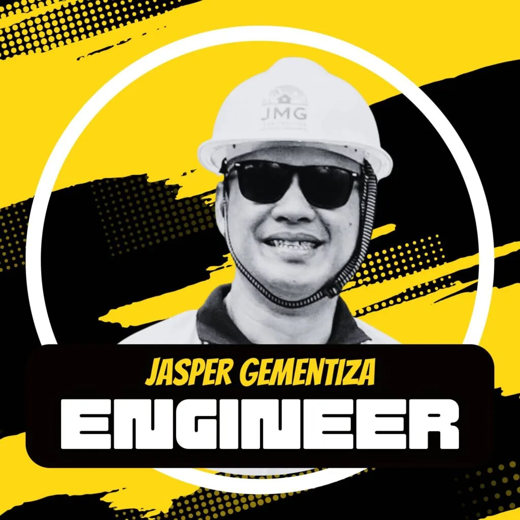 Engineer jasper gementiza – project lead, jmg construction Engineer jasper gementiza wearing jmg construction safety gear, a key figure in house construction updates in cagayan de oro.
