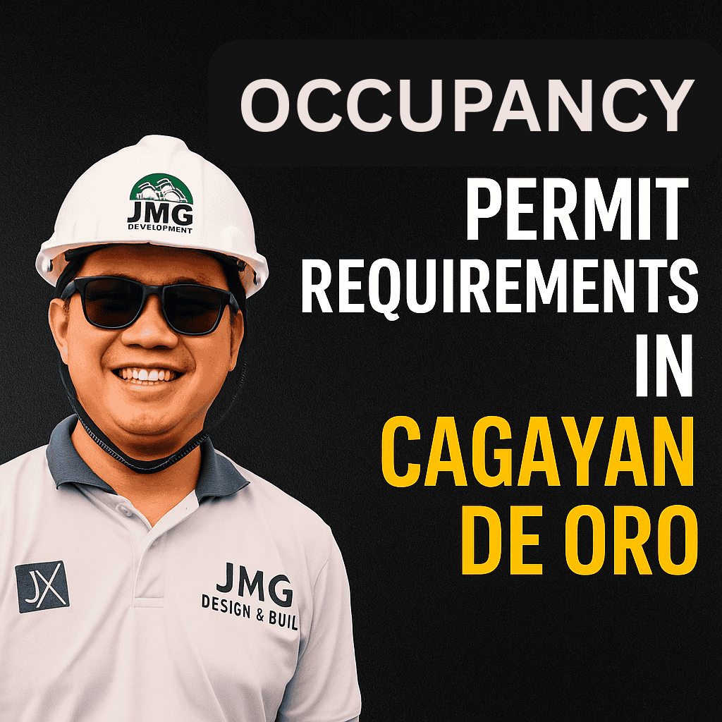 Occupancy permit in cagayan de oro A jmg engineer wearing hardhat guiding kagay-anons on how to secure the certificate of occupancy in cagayan de oro.