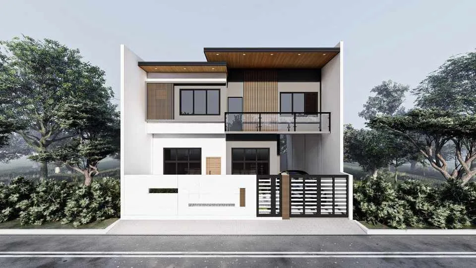 Architectural front perspective of the montana vista uptown project, showcasing a two-storey modern minimalist home in lumbia, cagayan de oro.