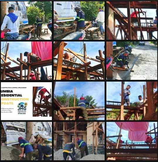 Lumbia residential construction update: roof beam installation for a premium two-storey house in cdo 1 Lumbia residential construction update