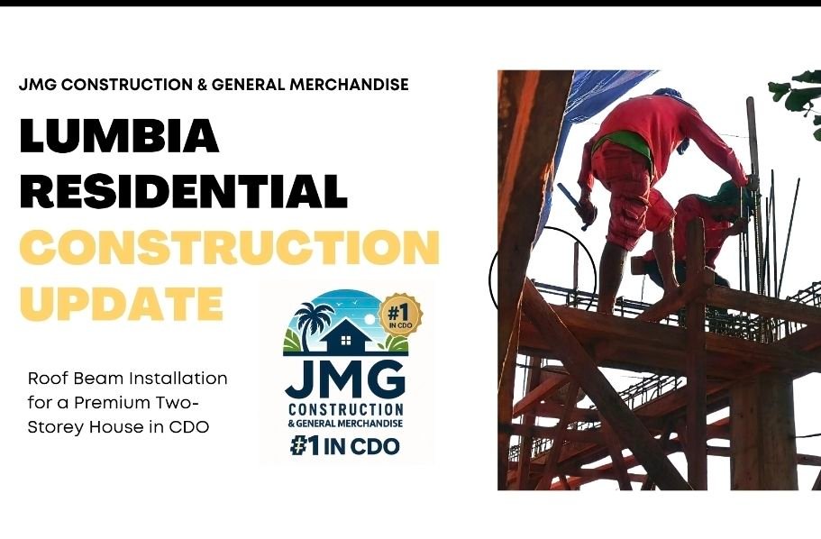 Lumbia residential construction update: roof beam installation for a premium two-storey house in cdo 1 Lumbia residential construction update