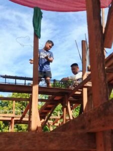Lumbia residential construction update: roof beam installation for a premium two-storey house in cdo 9 Lumbia residential construction update