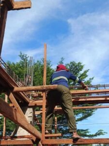 Lumbia residential construction update: roof beam installation for a premium two-storey house in cdo 8 Lumbia residential construction update