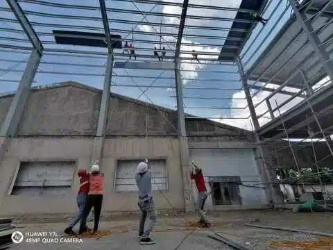 Warehouse construction company philippines steel framing installation for industrial warehouse project