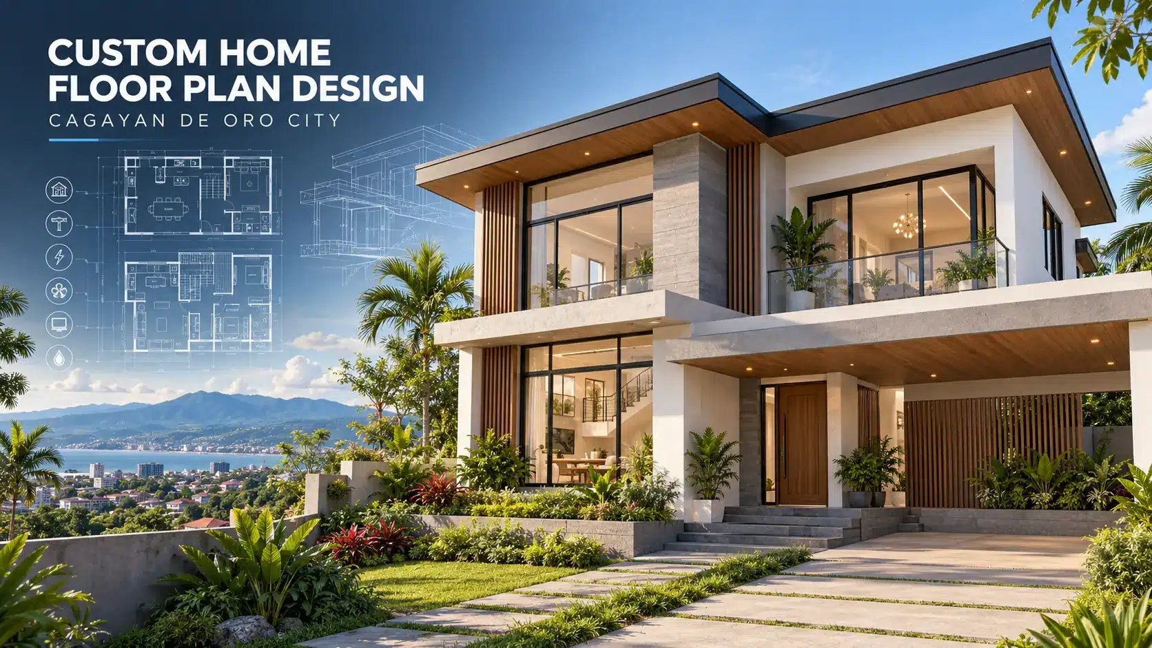 Custom home floor plan design for a two-storey residence in phil-am village, cagayan de oro city