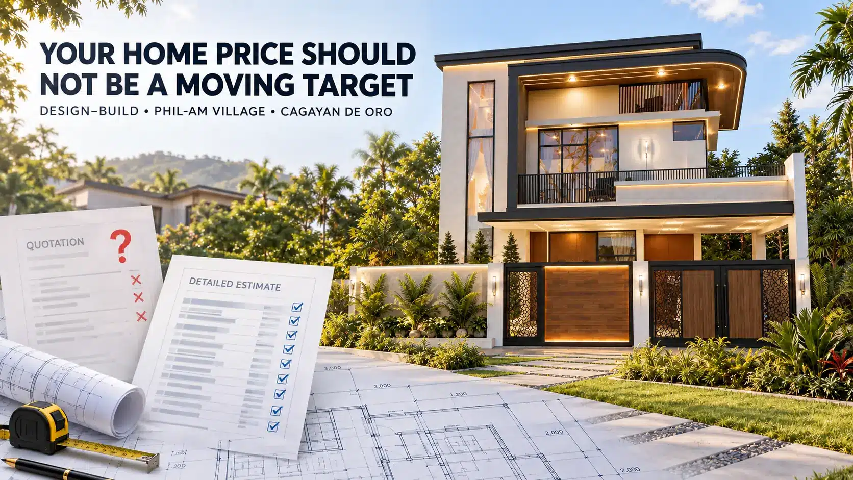 Fixed, itemized pricing from a design-build contractor in cagayan de oro &mdash; no moving-target quotations
